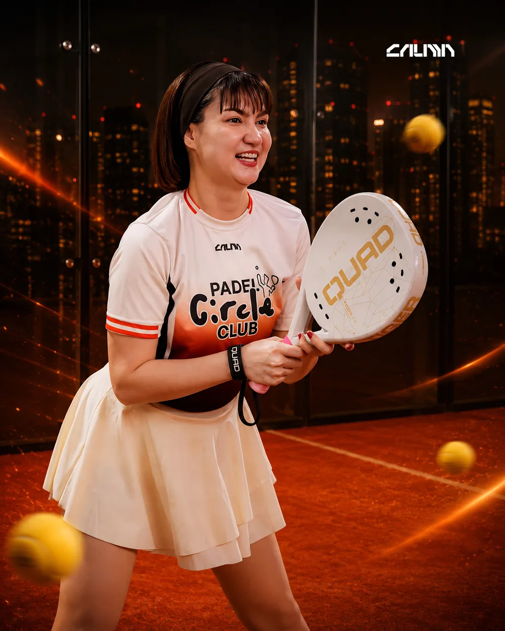 Atlet padel mengenakan jersey custom CALMA Active